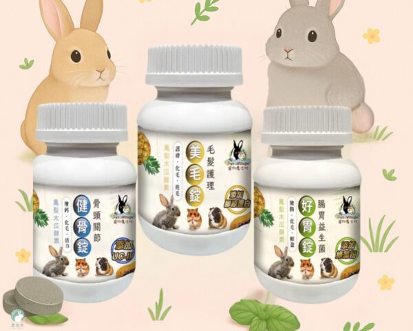 魔法村 PV毛髮護理化毛美毛錠 腸胃益生菌化毛好胃錠 骨頭關節化毛健骨錠 兔子 天竺鼠 倉鼠