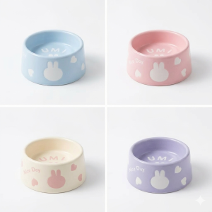 Alternative view of UMI 高溫陶瓷碗 飼料碗 兔子碗 易清洗 寵物碗 陶瓷防翻飼料碗 垂耳兔/侏儒兔專用 穩重不打翻 陶瓷食盆