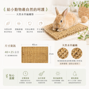 Alternative view of 兔子專用天然草墊｜可啃咬水草編織墊｜透氣不悶｜天竺鼠 倉鼠適用